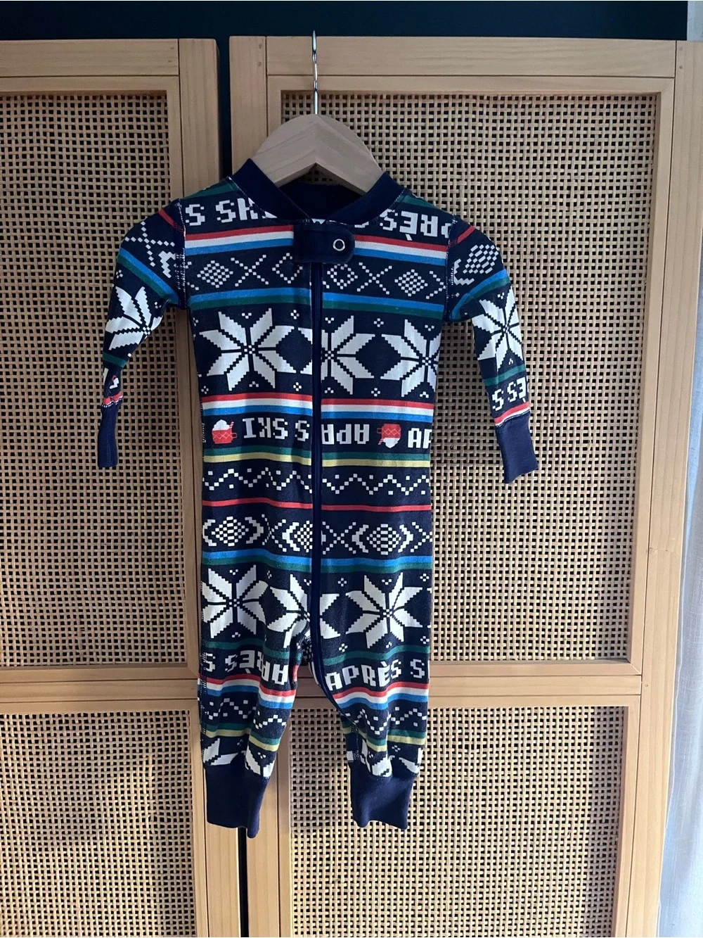 Hanna Andersson Navy Fair Isle Zip-Front 3-6M One-Piece
